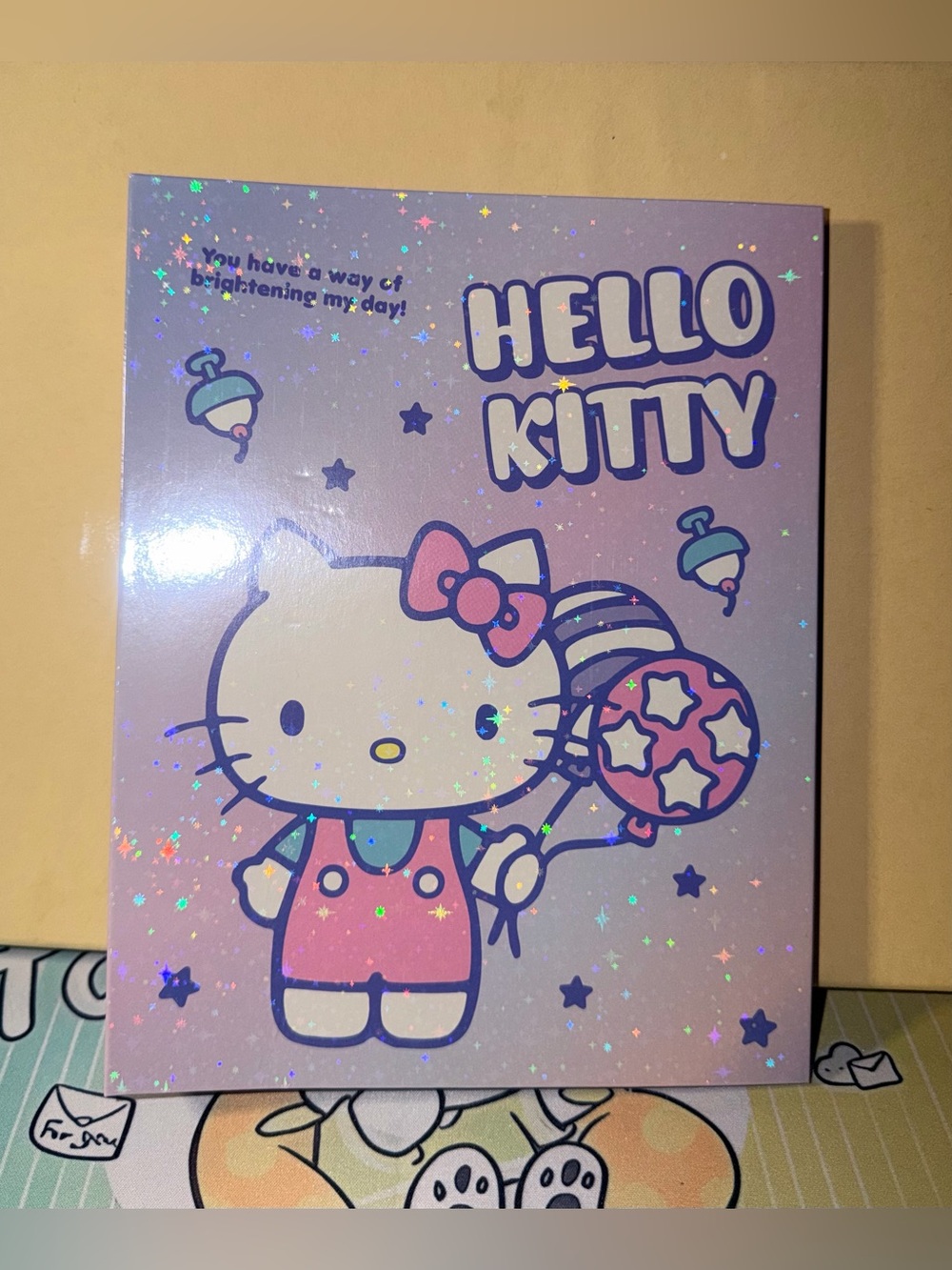 ❤️Sanrio Hello Kitty Lavender and Pink Holographic Trading Card Binder/Notebook